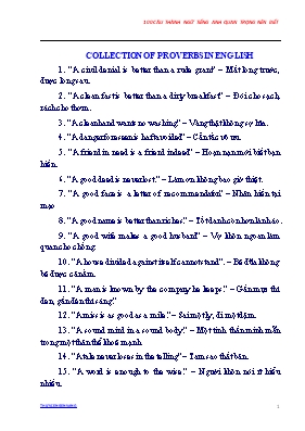Collection of proverbs in English
